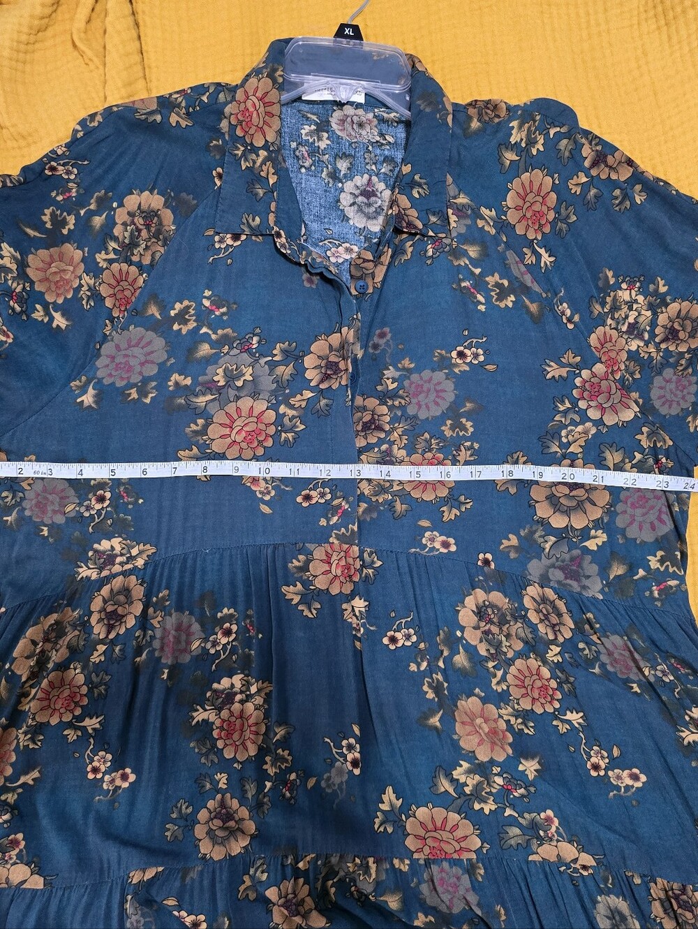NATURAL LIFE Teal Floral Maxi Dress -Button-Front - Picture 6 of 6